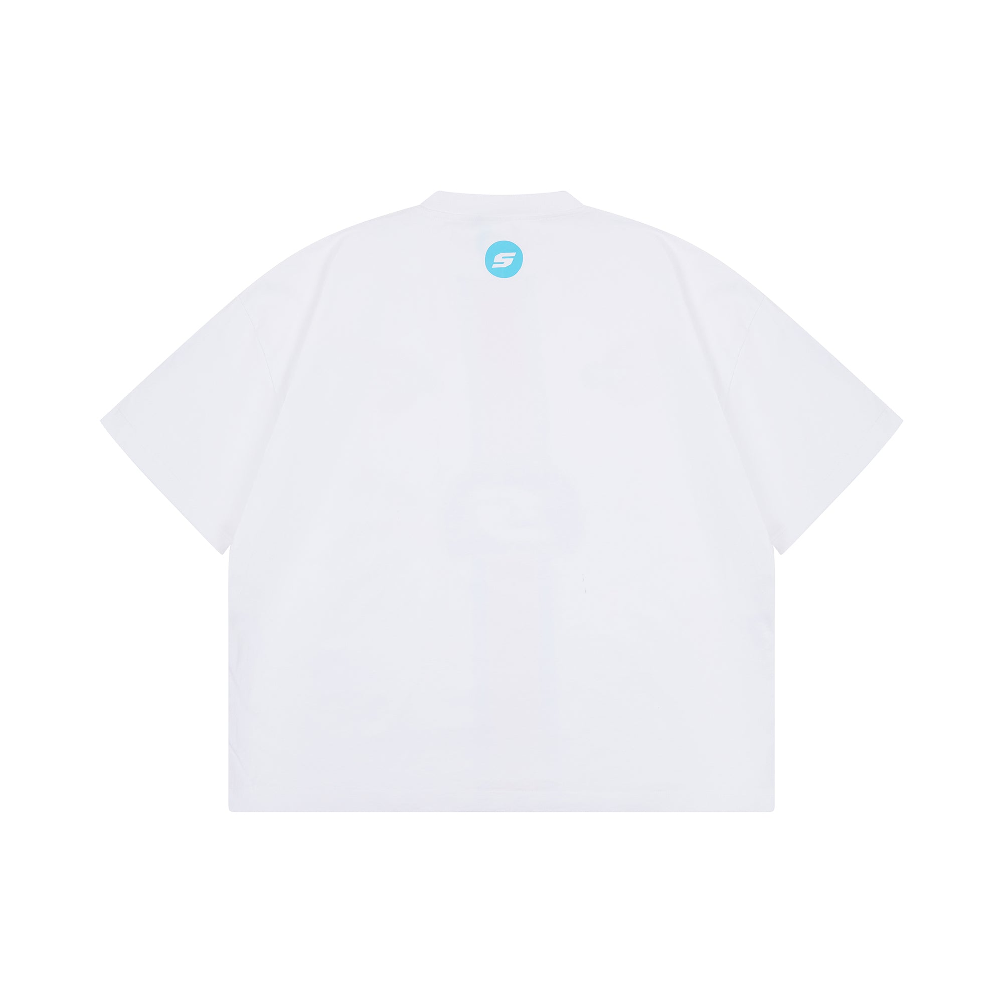Marigold Tee by STINT GEAR. Back of the white tee. Motorsport livery apparel.